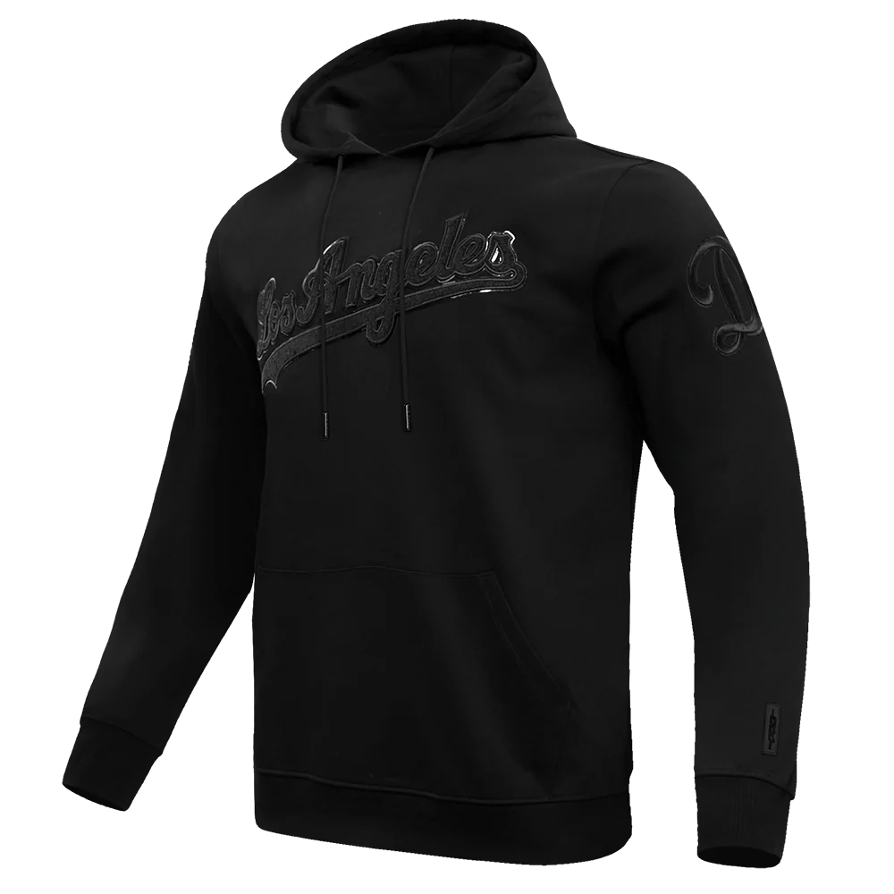 MLB LOS ANGELES DODGERS TRIPLE BLACK LOGO MEN'S PULLOVER HOODIE