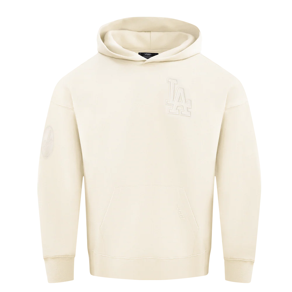 MLB LOS ANGELES DODGERS NEUTRAL DROP SHOULDER FLEECE PULLOVER HOODIE