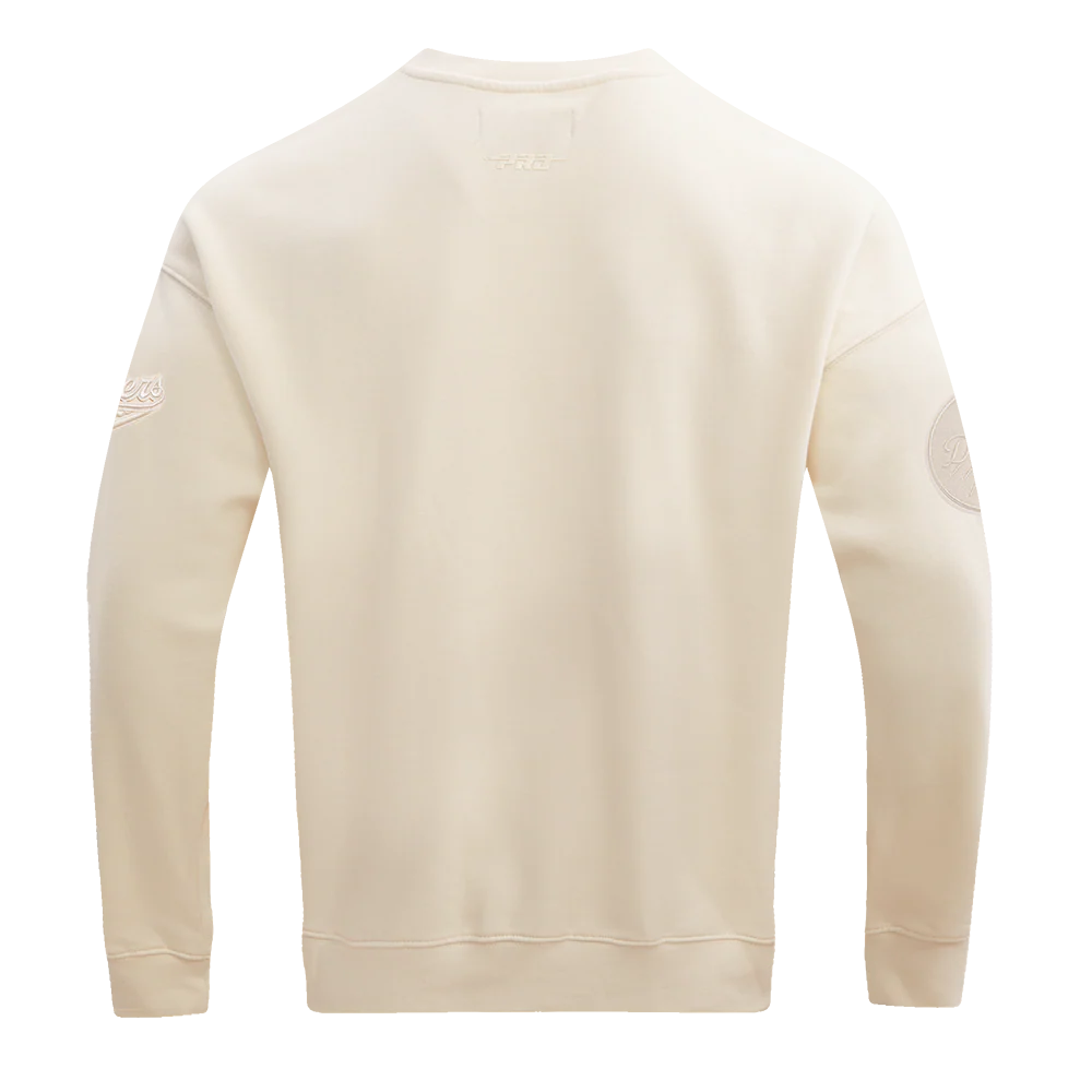 MLB LOS ANGELES DODGERS NEUTRAL DROP SHOULDER FLEECE CREWNECK