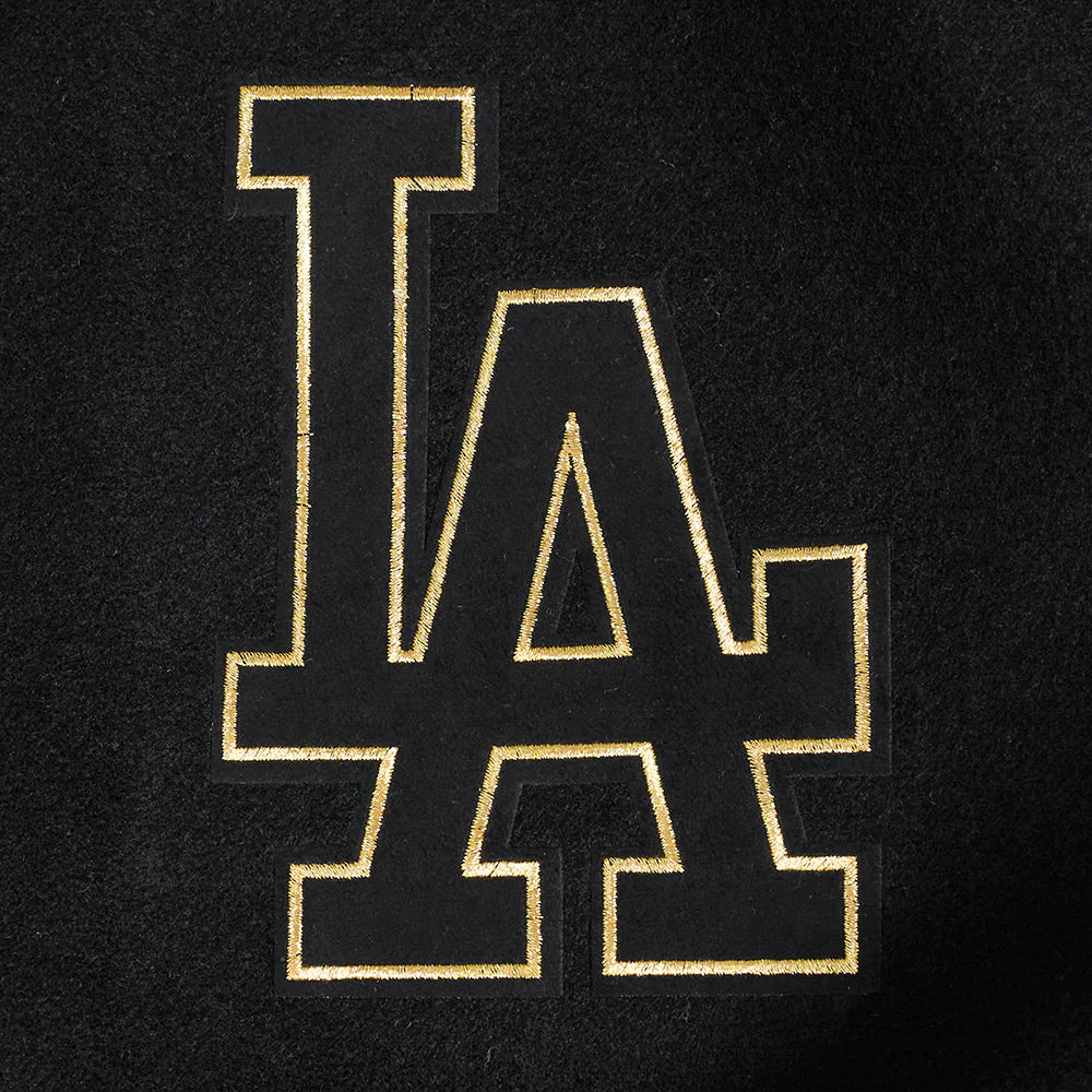 MLB LOS ANGELES DODGERS BLACK & GOLD MEN'S WOOL VARSITY JACKET