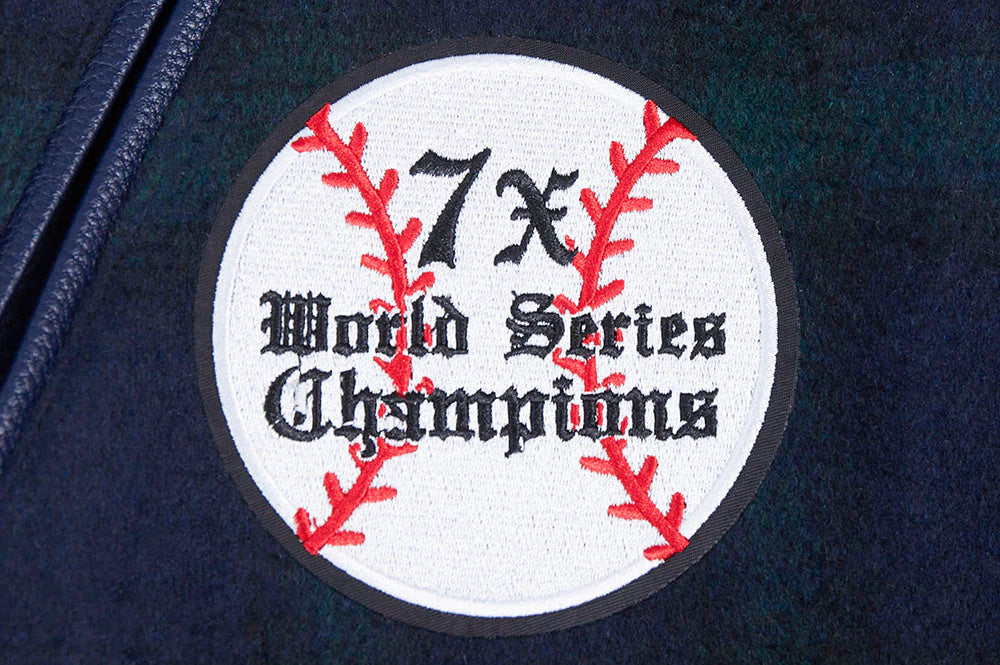 MLB LOS ANGELES DODGERS PRO PREP PLAID MEN'S WOOL VARSITY JACKET