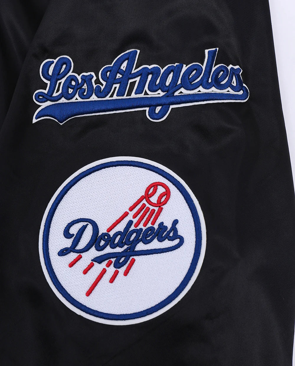 MLB LOS ANGELES DODGERS OLD ENGLISH MEN'S RIB SATIN JACKET
