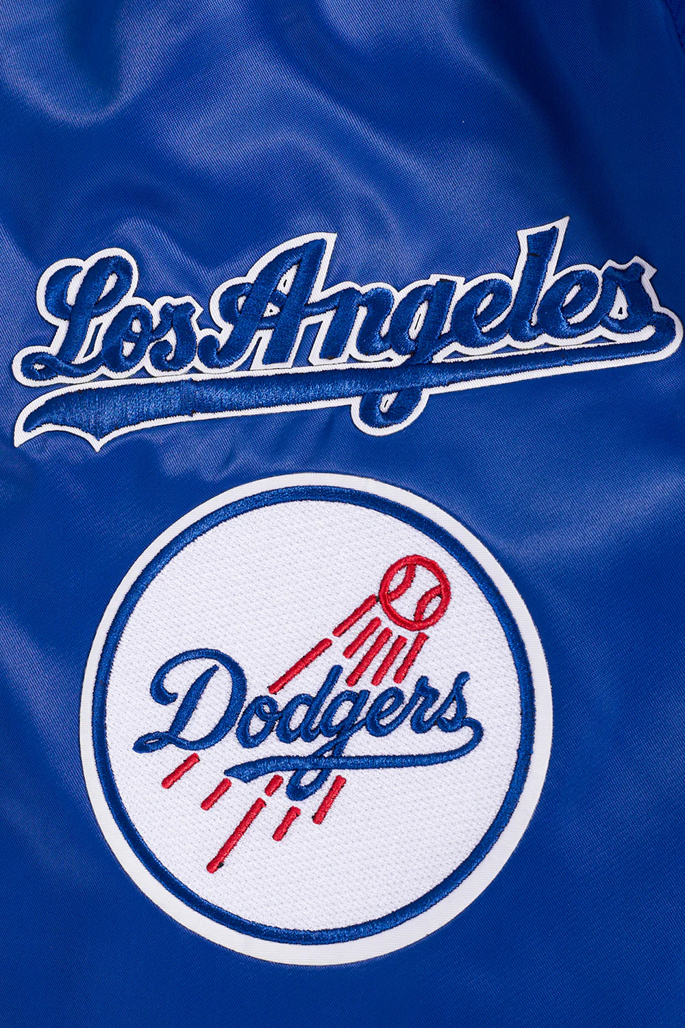 MLB LOS ANGELES DODGERS OLD ENGLISH MEN'S RIB SATIN JACKET