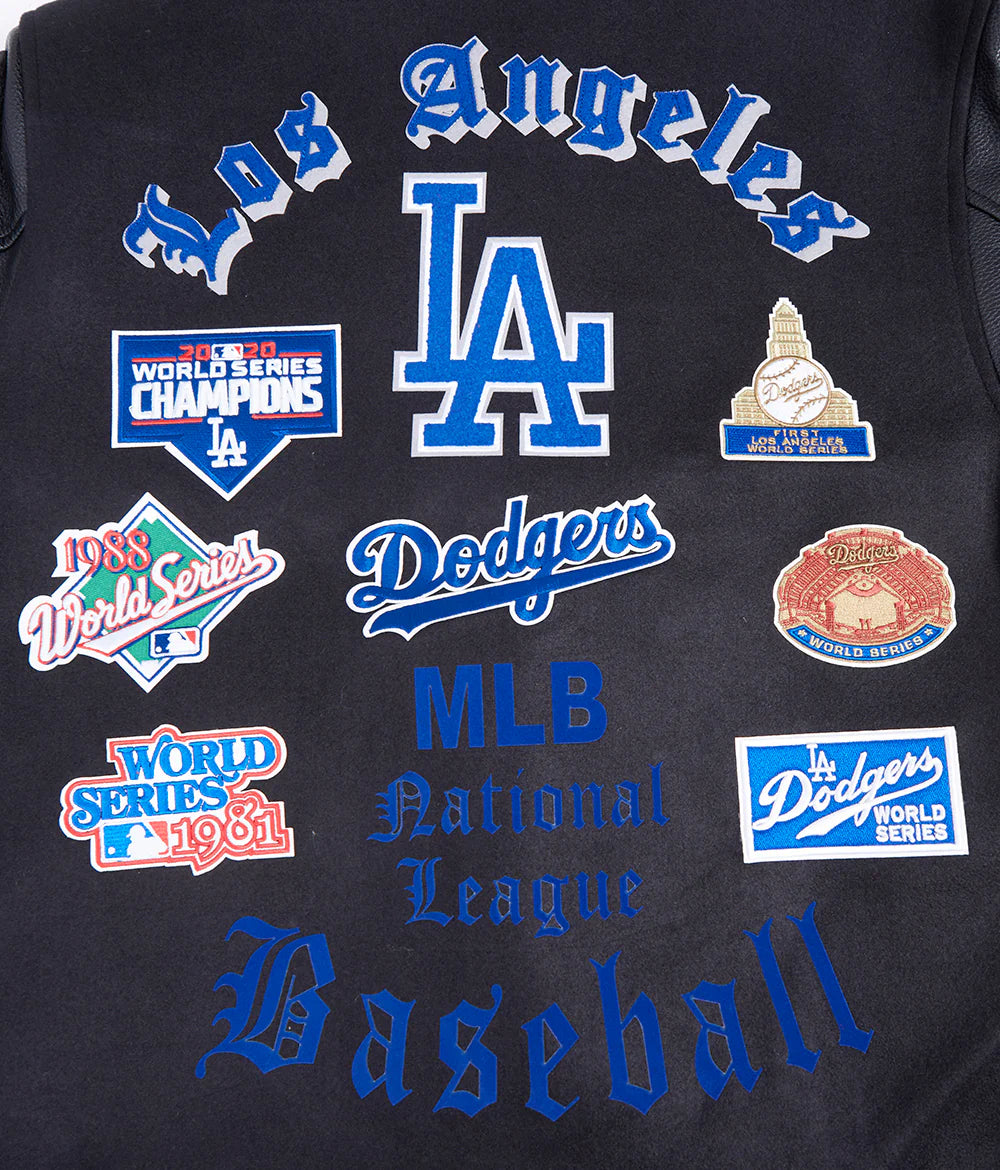 MLB LOS ANGELES DODGERS OLD ENGLISH MEN'S RIB WOOL VARSITY JACKET