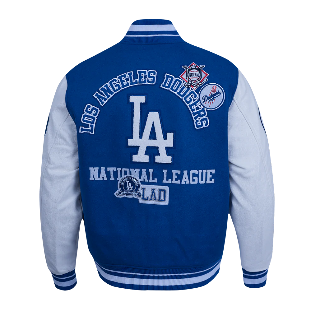 MLB LOS ANGELES DODGERS AREA CODE MEN'S RIB WOOL VARSITY JACKET