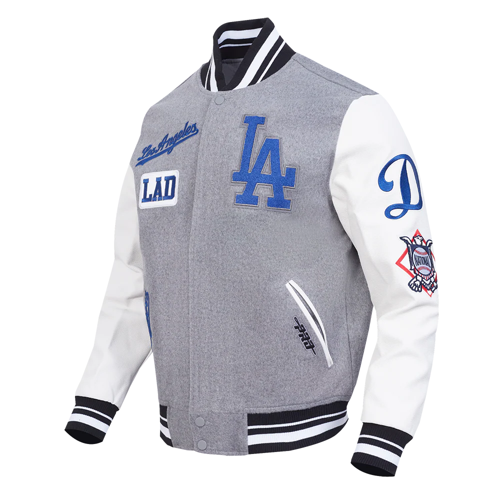 MLB LOS ANGELES DODGERS AREA CODE MEN'S RIB WOOL VARSITY JACKET