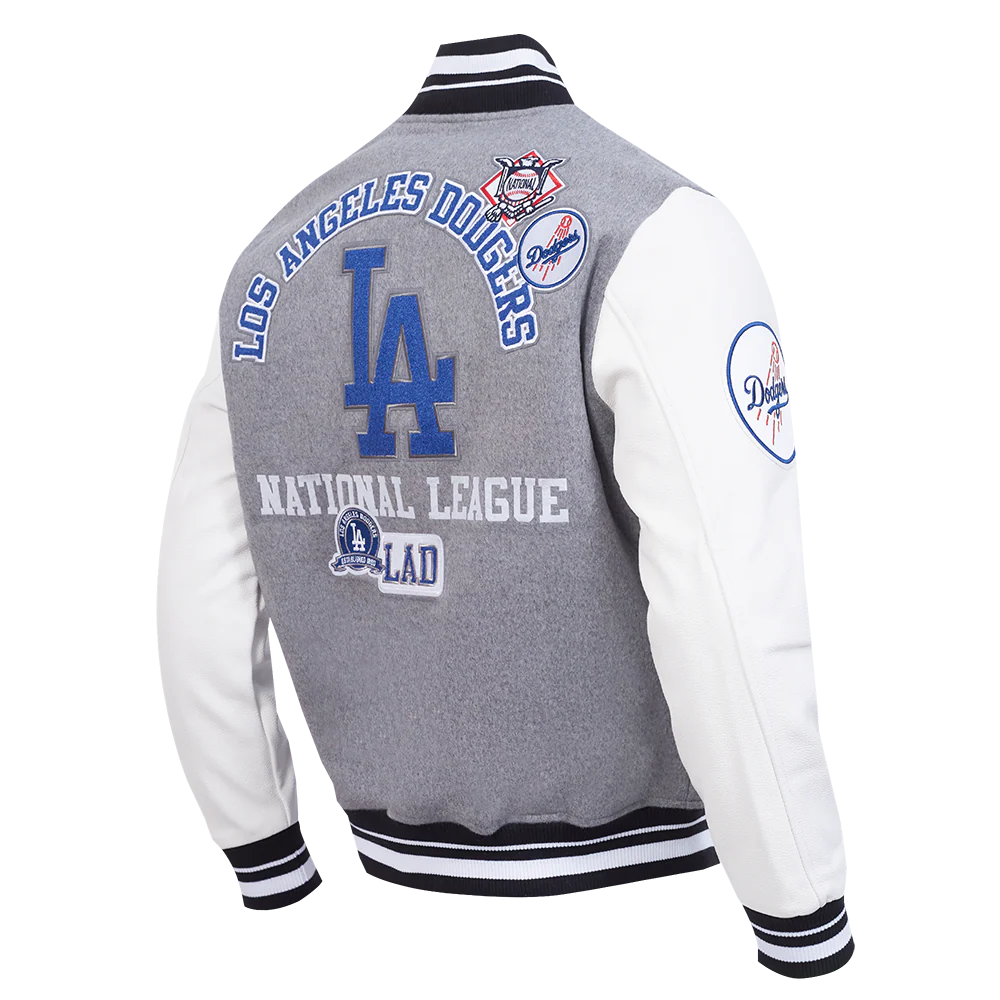 MLB LOS ANGELES DODGERS AREA CODE MEN'S RIB WOOL VARSITY JACKET