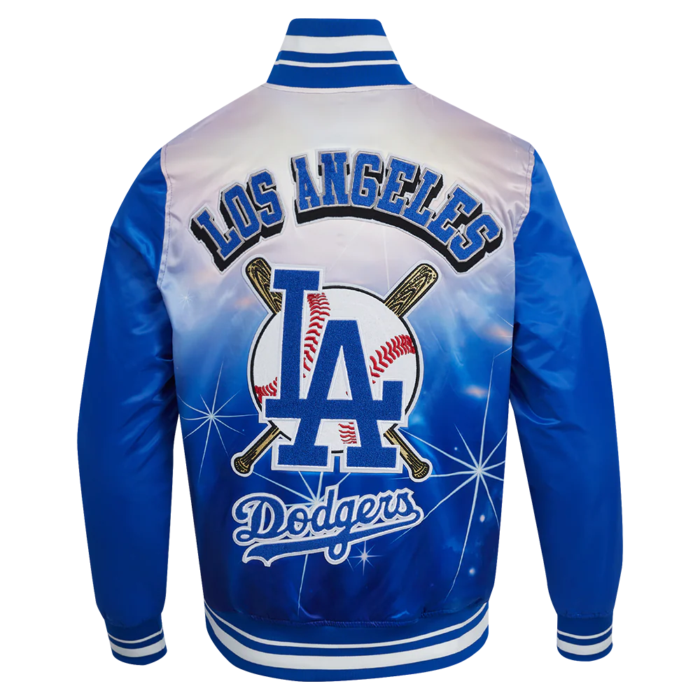 MLB LOS ANGELES DODGERS MEN'S SUBLIMATED SATIN JACKET-MIDNIGHT SKY