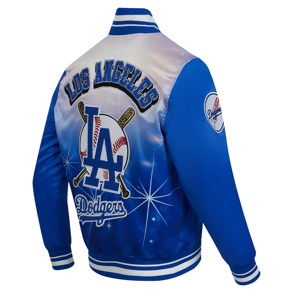 MLB LOS ANGELES DODGERS MEN'S SUBLIMATED SATIN JACKET-MIDNIGHT SKY