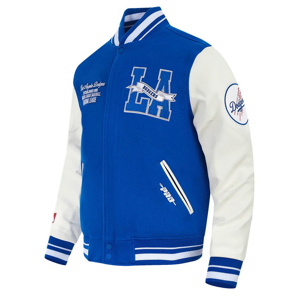 MLB LOS ANGELES DODGERS TEAM PENNANTS MEN'S RIB WOOL VARSITY JACKET