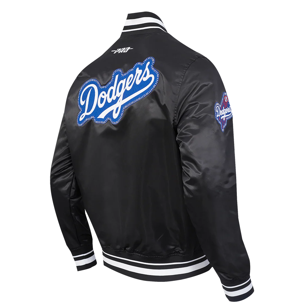 MLB LOS ANGELES DODGERS DIY PICK STITCH MEN'S RIB SATIN JACKET