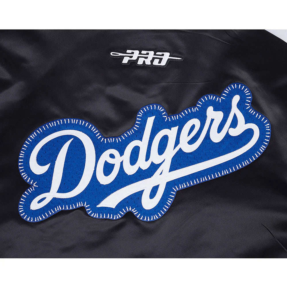 MLB LOS ANGELES DODGERS DIY PICK STITCH MEN'S RIB SATIN JACKET
