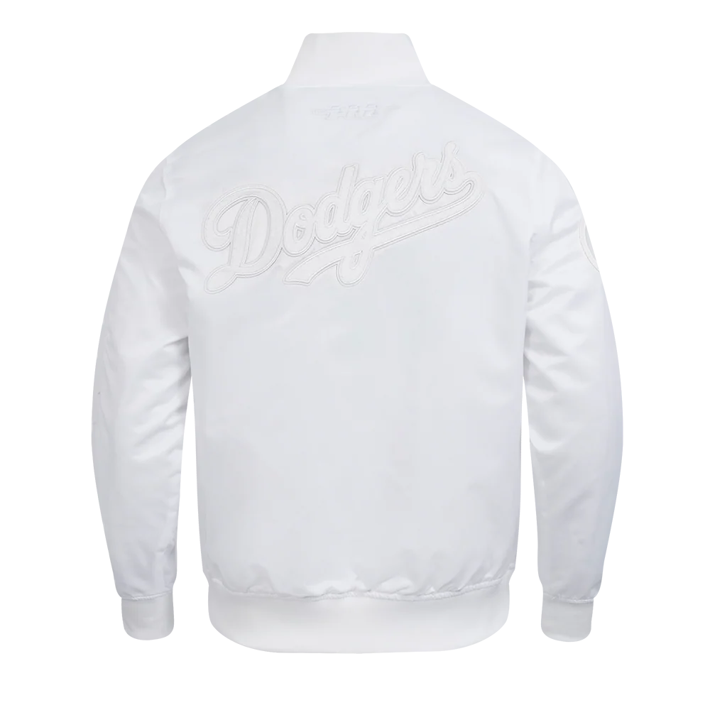 MLB LOS ANGELES DODGERS WHITE OUT MEN'S SATIN JACKET