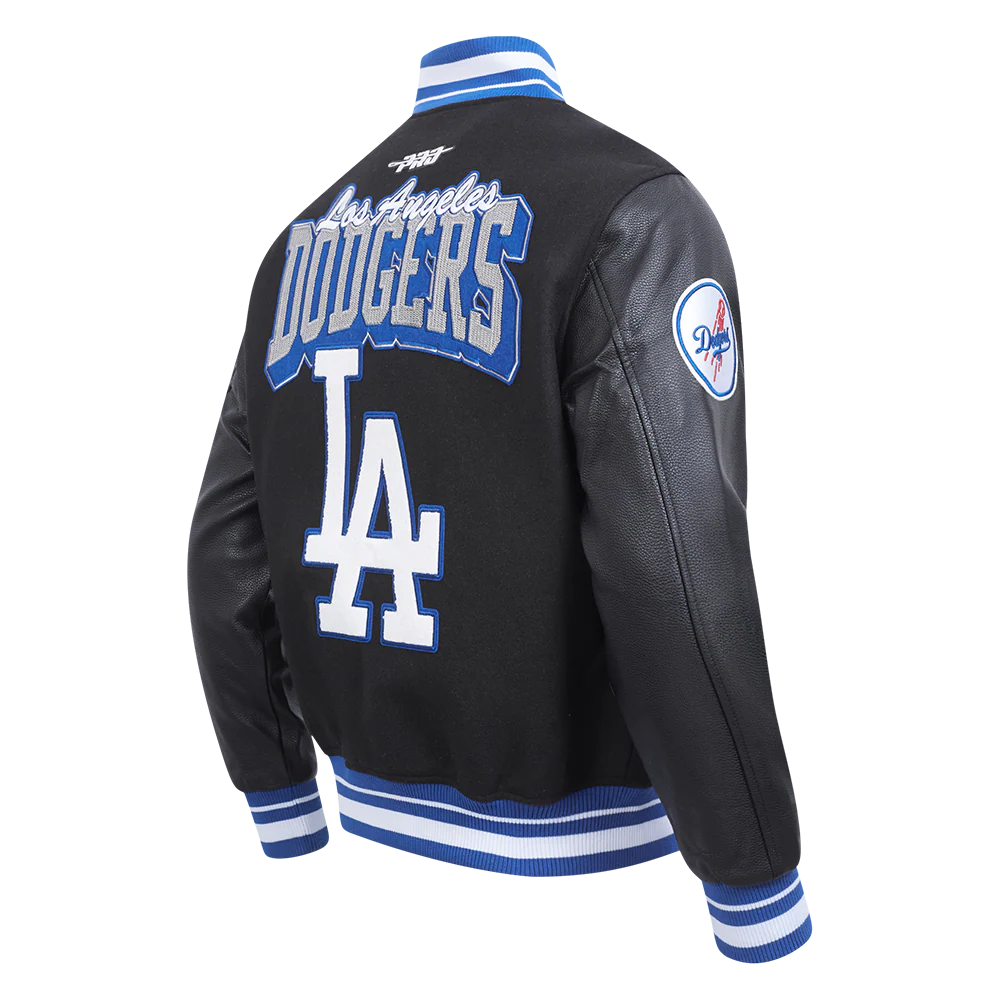 MLB LOS ANGELES DODGERS TEAM BADGE MEN'S RIB WOOL VARSITY JACKET