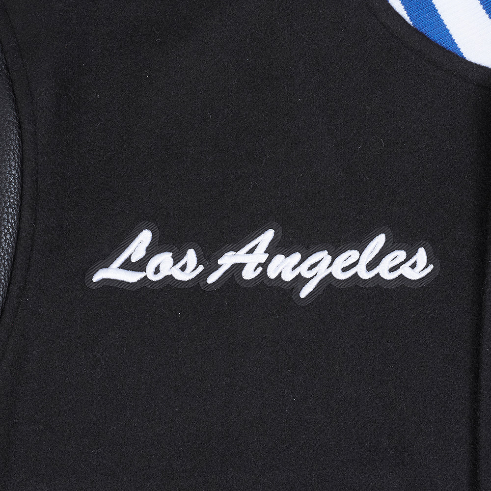 MLB LOS ANGELES DODGERS TEAM BADGE MEN'S RIB WOOL VARSITY JACKET