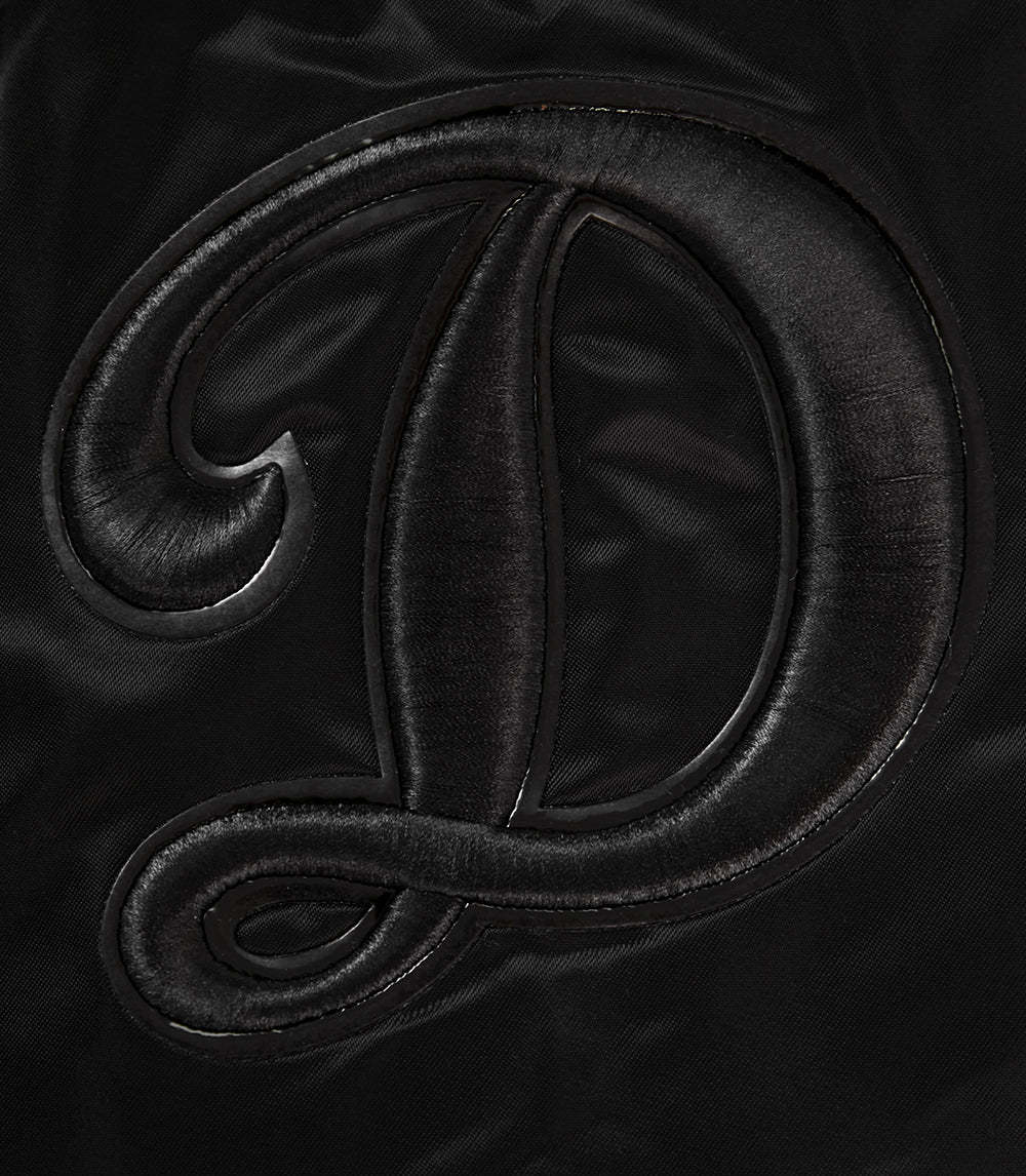 MLB LOS ANGELES DODGERS PRO TRIPLE BLACK MEN'S SATIN JACKET