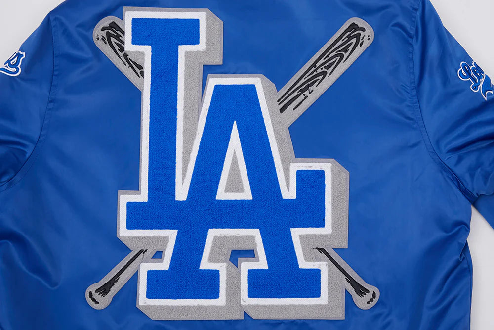 MLB LOS ANGELES DODGERS MASHUP MEN'S RIB SATIN JACKET