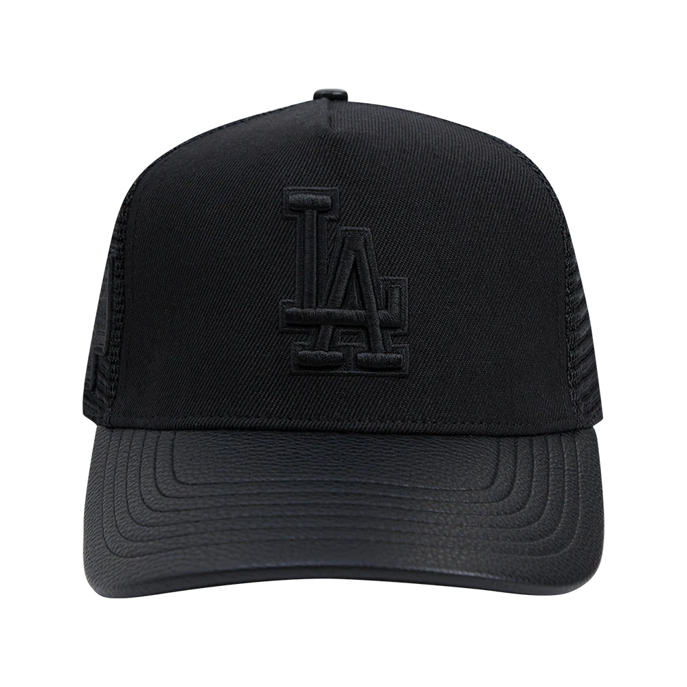 MLB LOS ANGELES DODGERS BLACK OUT CLASSIC LOGO PINCH FRONT STRAP