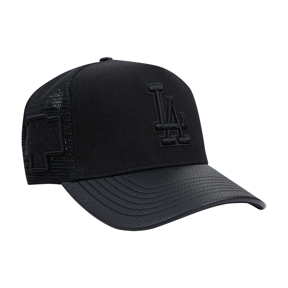 MLB LOS ANGELES DODGERS BLACK OUT CLASSIC LOGO PINCH FRONT STRAP