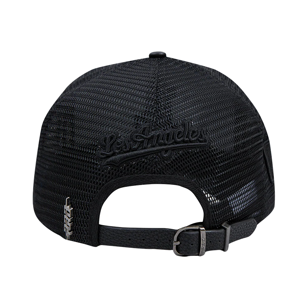 MLB LOS ANGELES DODGERS BLACK OUT CLASSIC LOGO PINCH FRONT STRAP