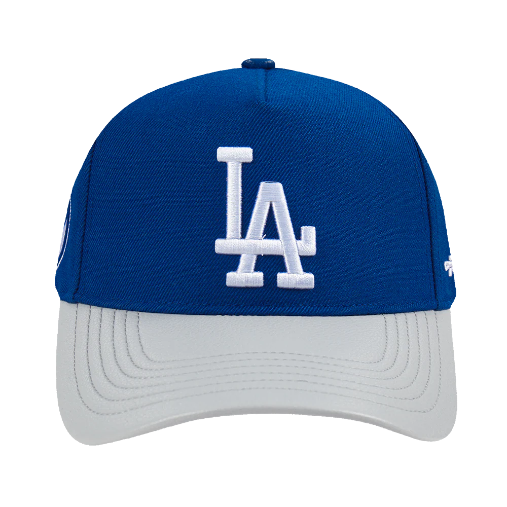 MLB LOS ANGELES DODGERS CITY RANSOM LEATHER PINCH FRONT STRAPBACK HAT