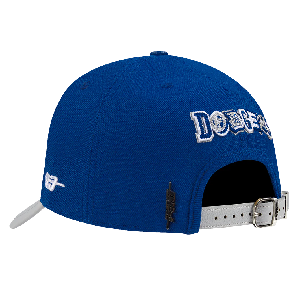MLB LOS ANGELES DODGERS CITY RANSOM LEATHER PINCH FRONT STRAPBACK HAT