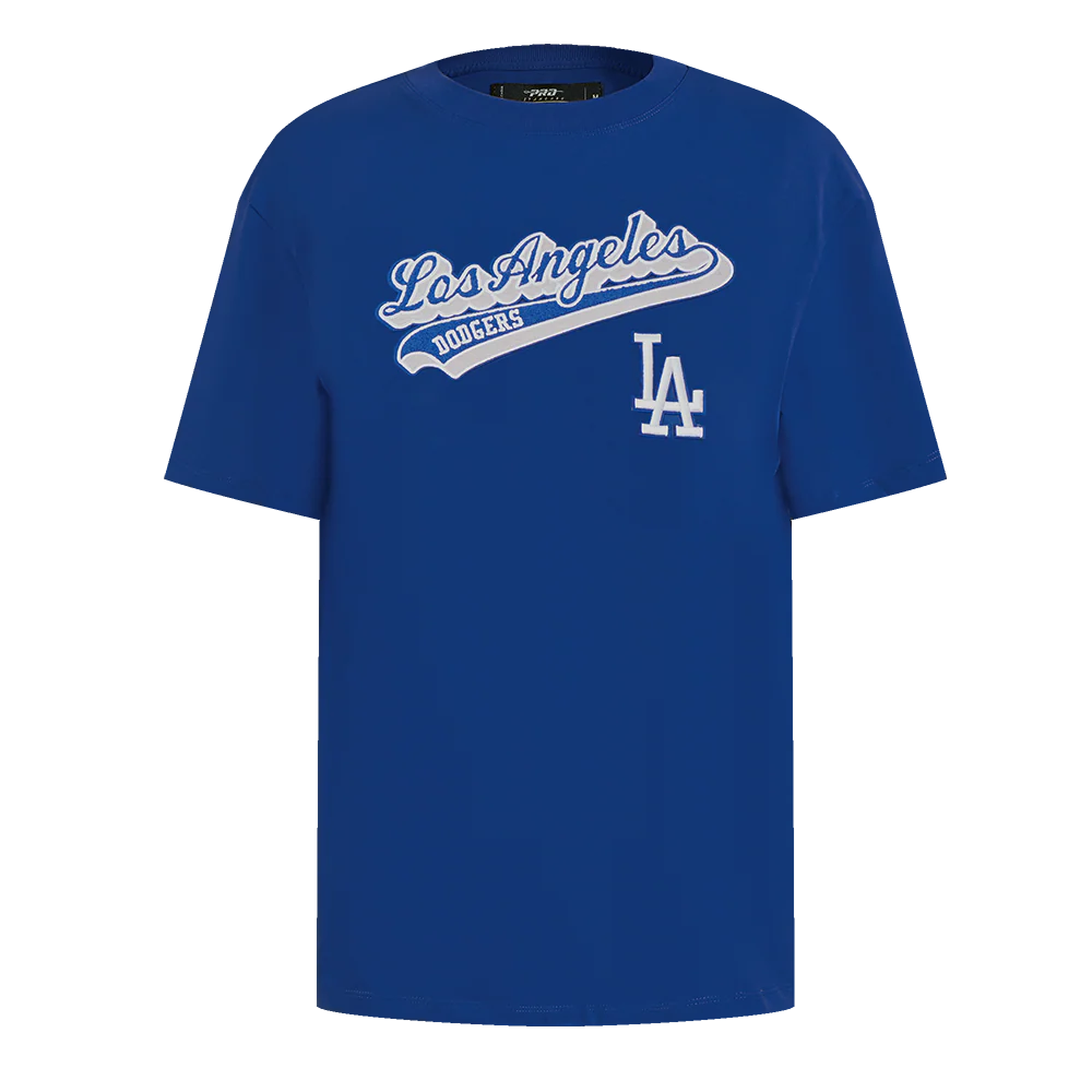 MLB LOS ANGELES DODGERS SCRIPT TAIL WOMEN'S COTTON BOYFRIEND TOP