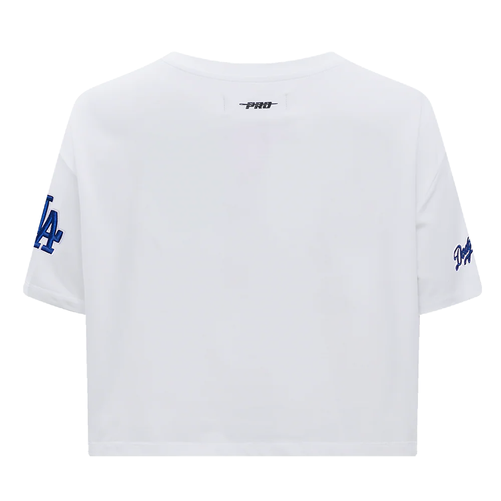 MLB LOS ANGELES DODGERS SCRIPT TAIL WOMEN'S SINGLE JERSEY BOXY TOP