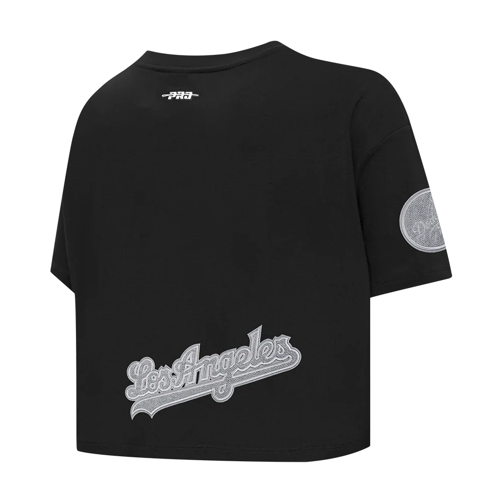 MLB LOS ANGELES DODGERS REVERSE FRENCH TERRY WOMEN'S SINGLE JERSEY BOXY TOP