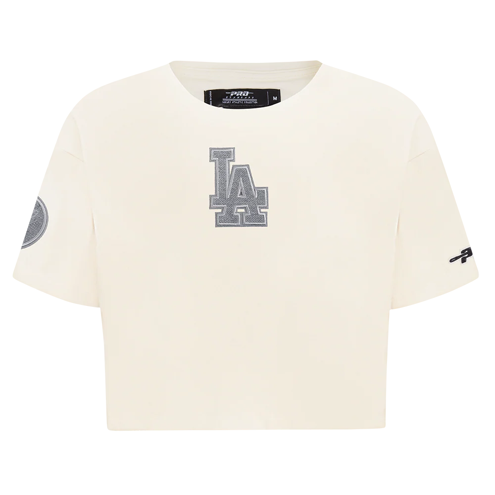 MLB LOS ANGELES DODGERS REVERSE FRENCH TERRY WOMEN'S SINGLE JERSEY BOXY TOP