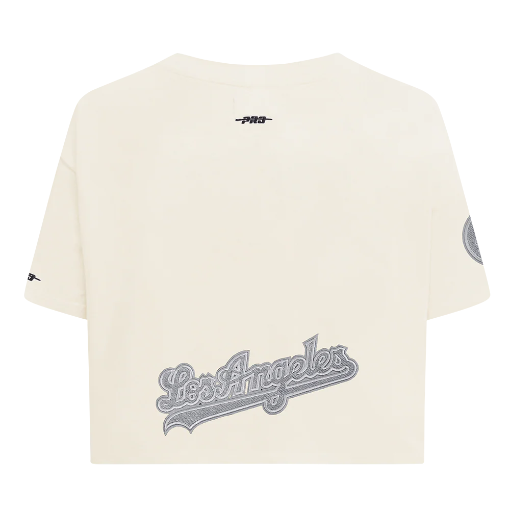 MLB LOS ANGELES DODGERS REVERSE FRENCH TERRY WOMEN'S SINGLE JERSEY BOXY TOP