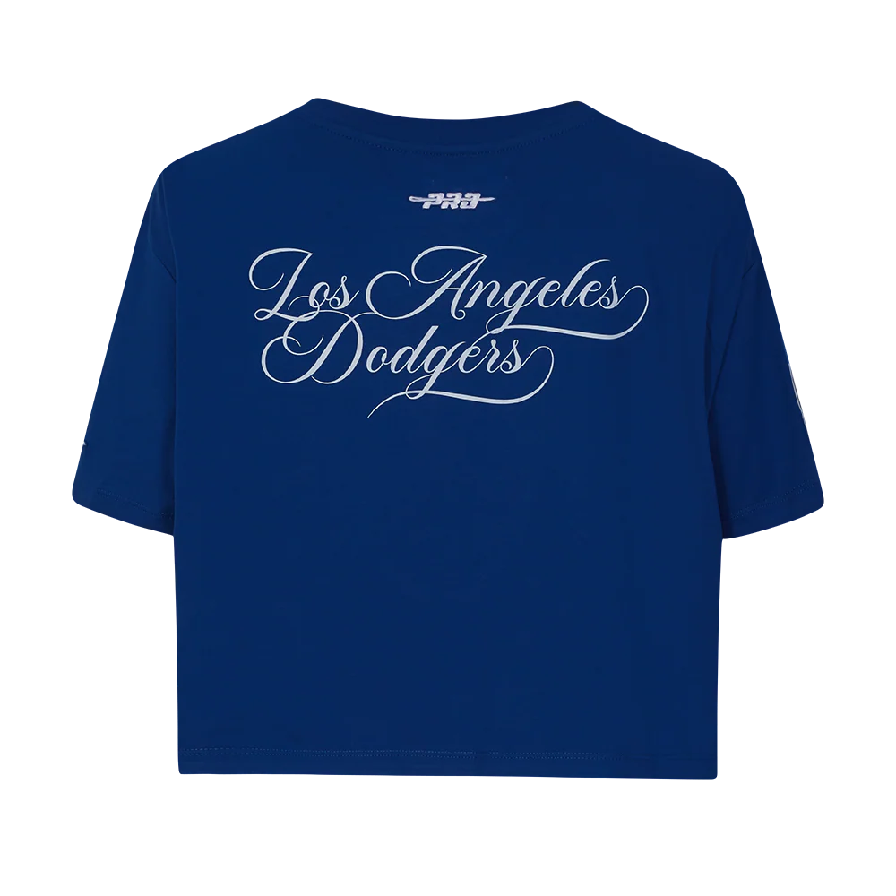 MLB LOS ANGELES DODGERS SUGAR SKULL WOMEN'S SINGLE JERSEY BOXY TOP