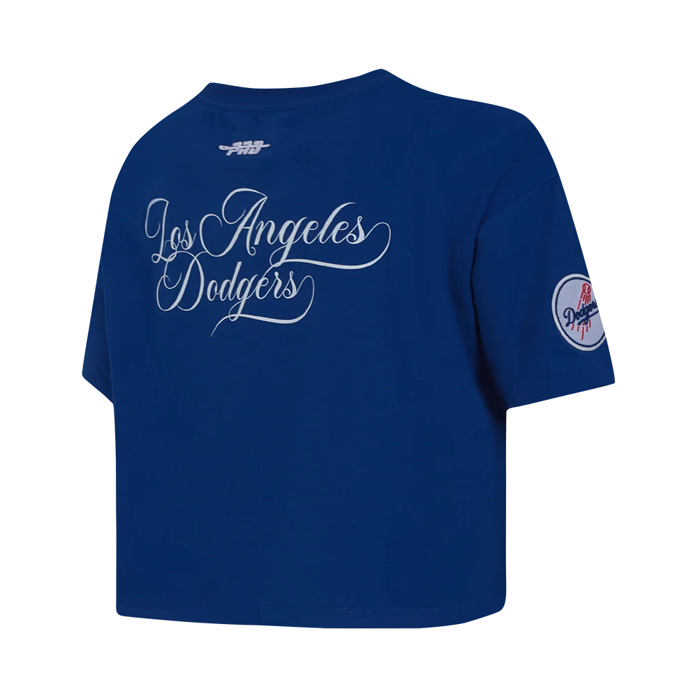 MLB LOS ANGELES DODGERS SUGAR SKULL WOMEN'S SINGLE JERSEY BOXY TOP