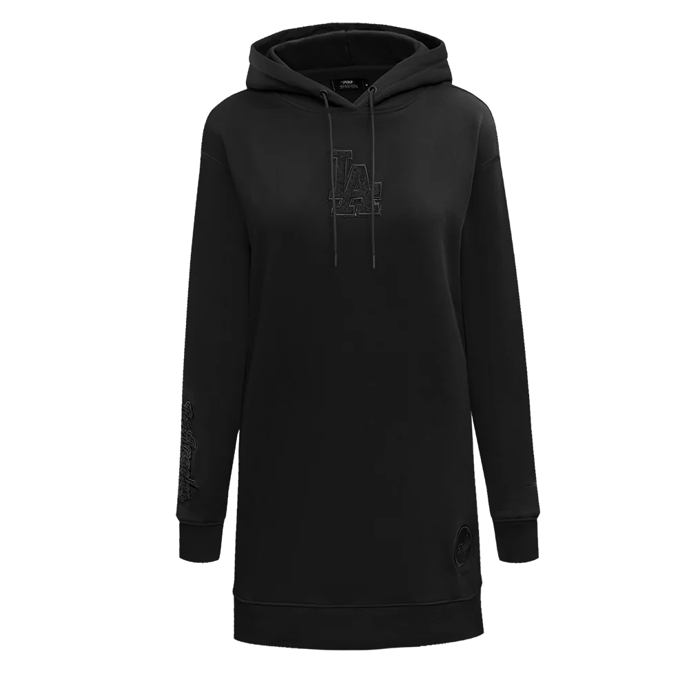 MLB LOS ANGELES DODGERS TRIPLE BLACK WOMEN'S HOODIE DRESS