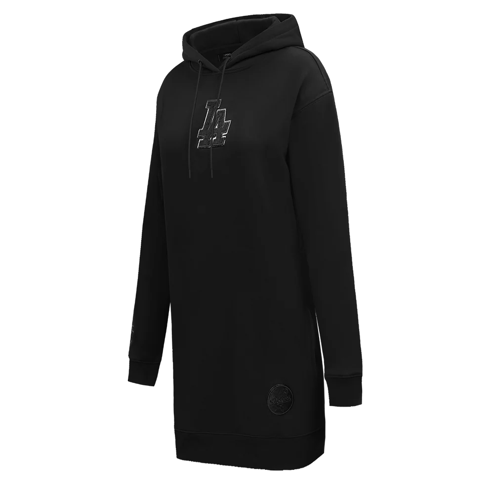 MLB LOS ANGELES DODGERS TRIPLE BLACK WOMEN'S HOODIE DRESS