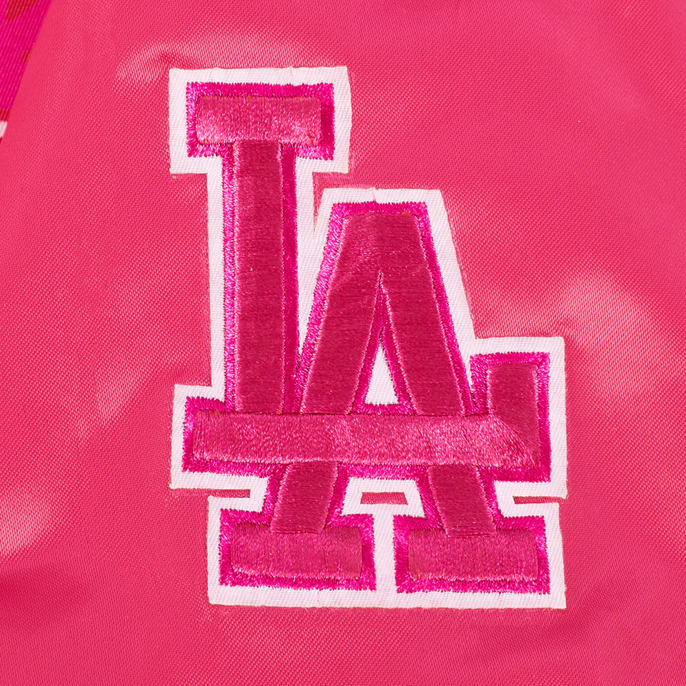 MLB LOS ANGELES DODGERS TRIPLE PINK BIG GIRLS SATIN JACKET