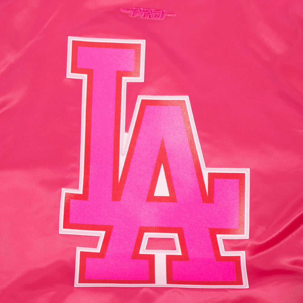 MLB LOS ANGELES DODGERS TRIPLE PINK BIG GIRLS SATIN JACKET