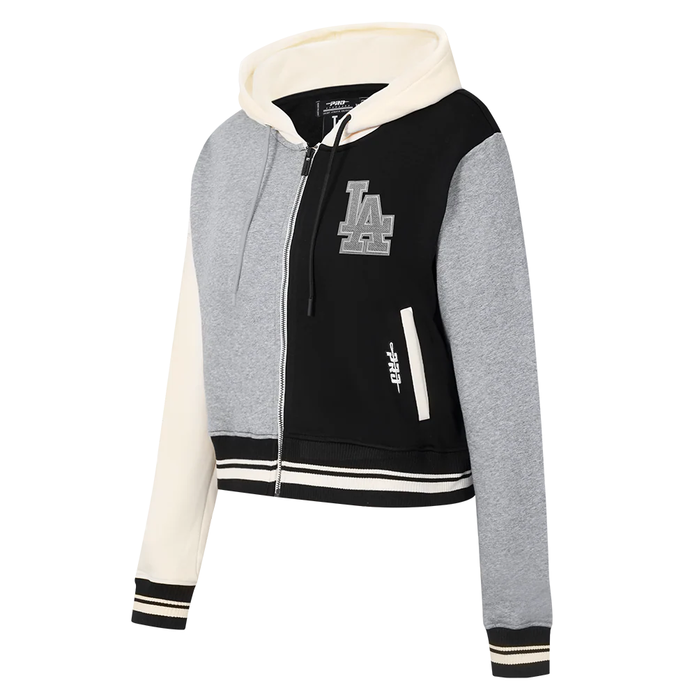 MLB LOS ANGELES DODGERS REVERSE FRENCH TERRY WOMEN'S COLORBLOCK FLC FZ