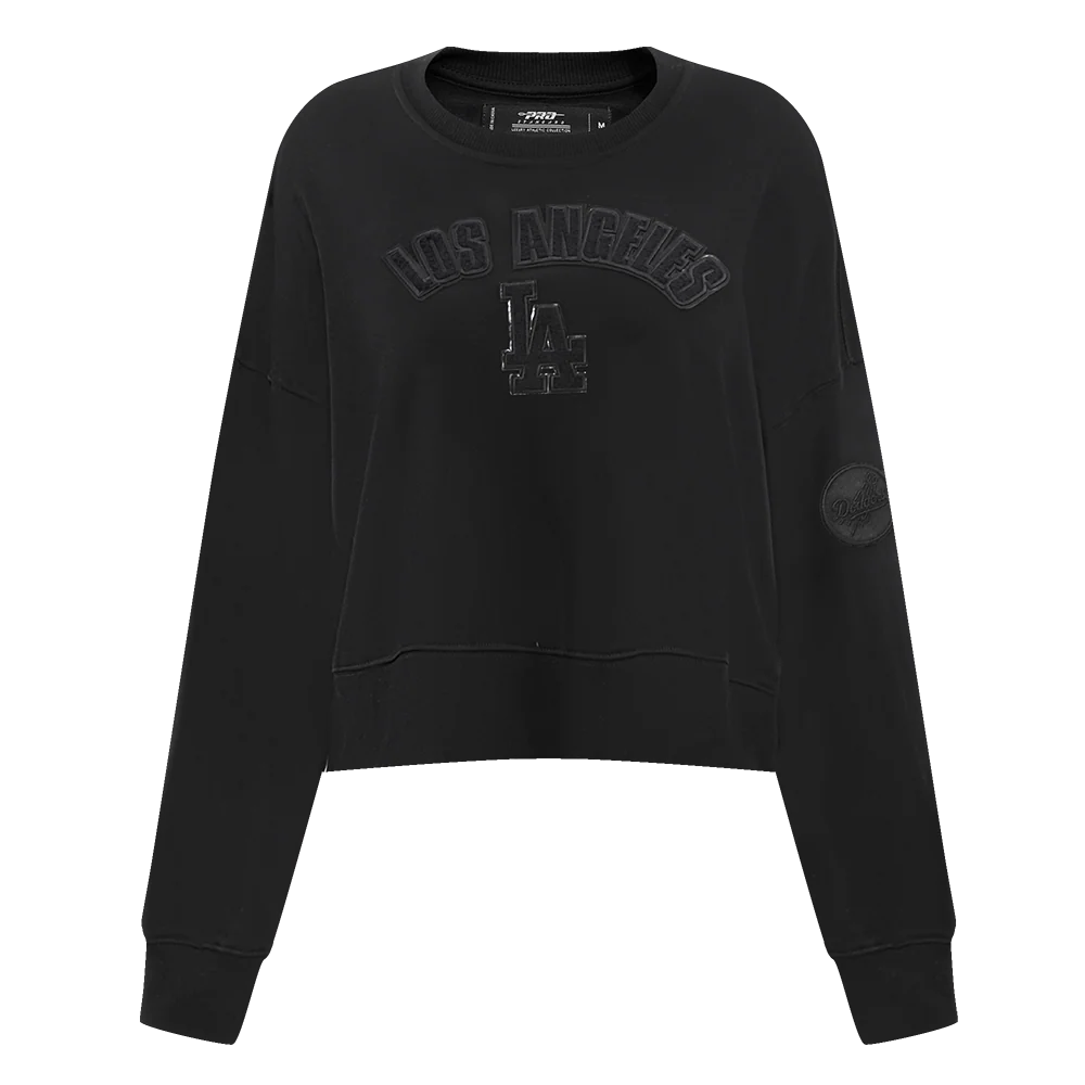 MLB LOS ANGELES DODGERS TRIPLE BLACK WOMEN'S CREWNECK