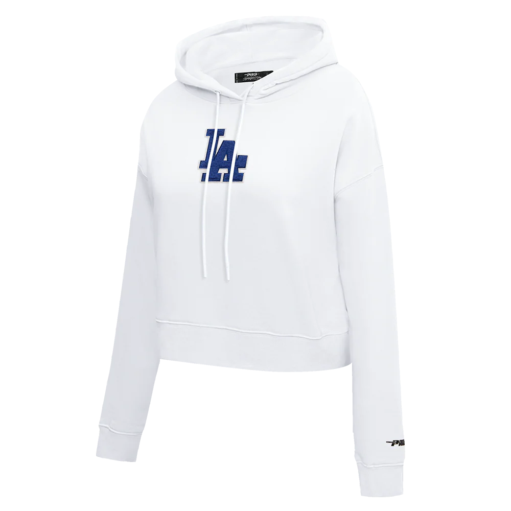 MLB LOS ANGELES DODGERS CLASSIC WOMEN'S CROPPED PULLOVER HOODIE