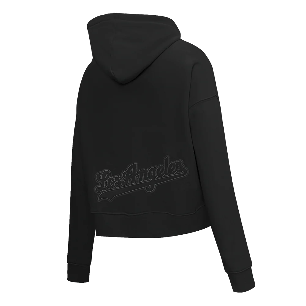 MLB LOS ANGELES DODGERS NEUTRAL CROPPED WOMEN'S PULLOVER HOODIE