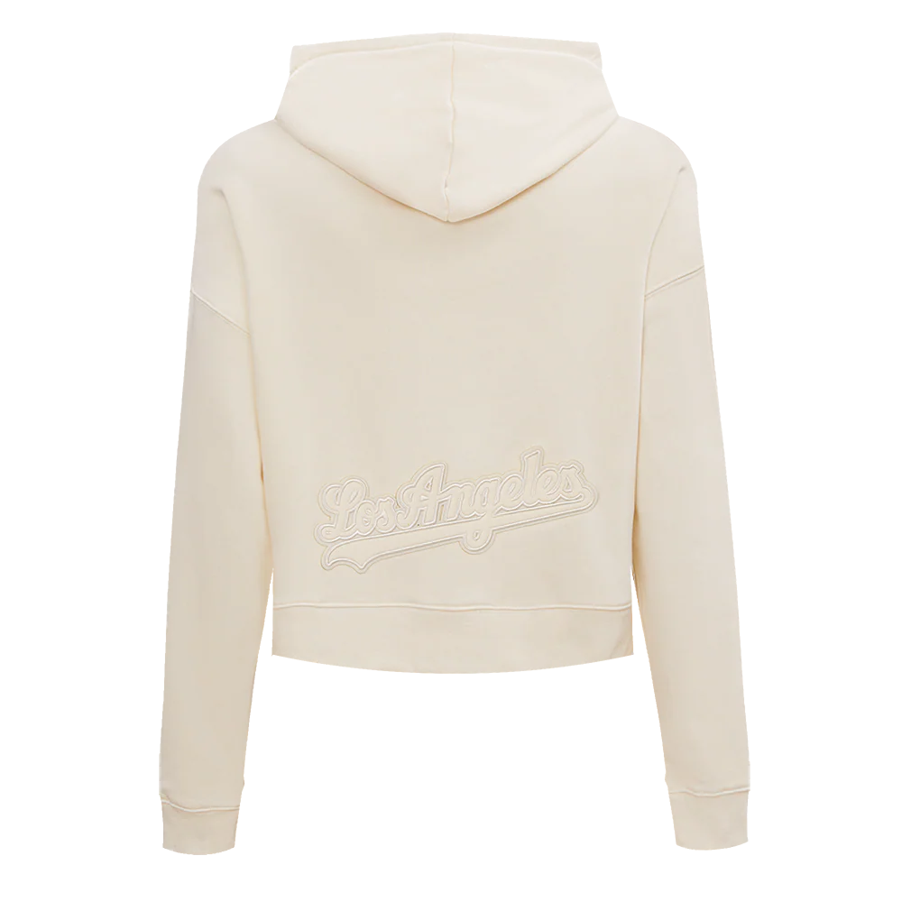 MLB LOS ANGELES DODGERS NEUTRAL WOMEN'S CROPPED PULLOVER HOODIE