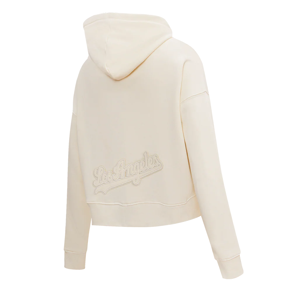 MLB LOS ANGELES DODGERS NEUTRAL WOMEN'S CROPPED PULLOVER HOODIE