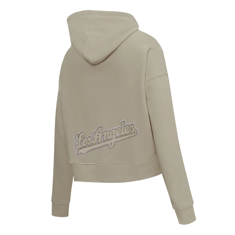 MLB LOS ANGELES DODGERS NEUTRAL WOMEN'S CROPPED PULLOVER HOODIE