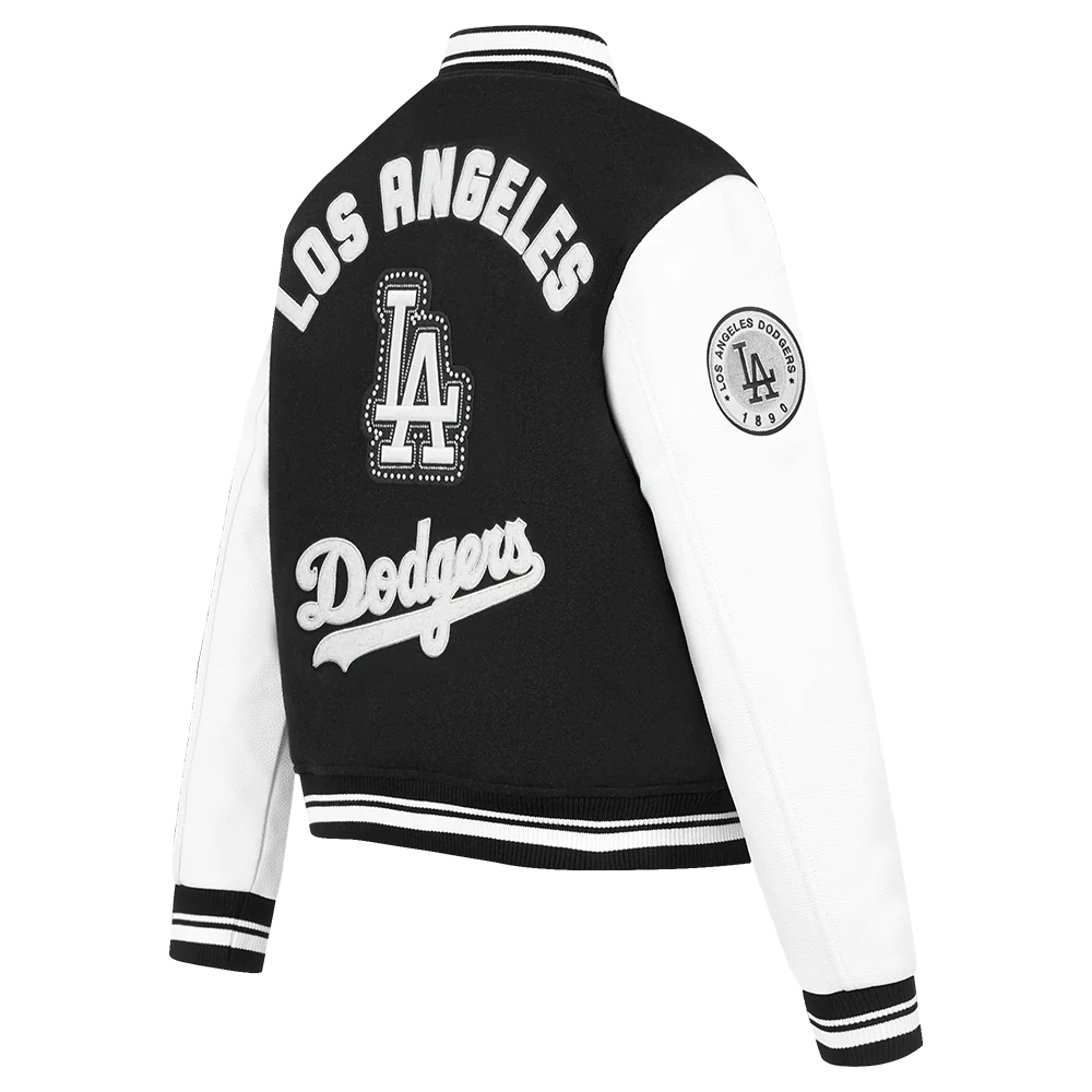 MLB LOS ANGELES DODGERS PEARLS WOMEN'S RIB WOOL VARSITY JACKET