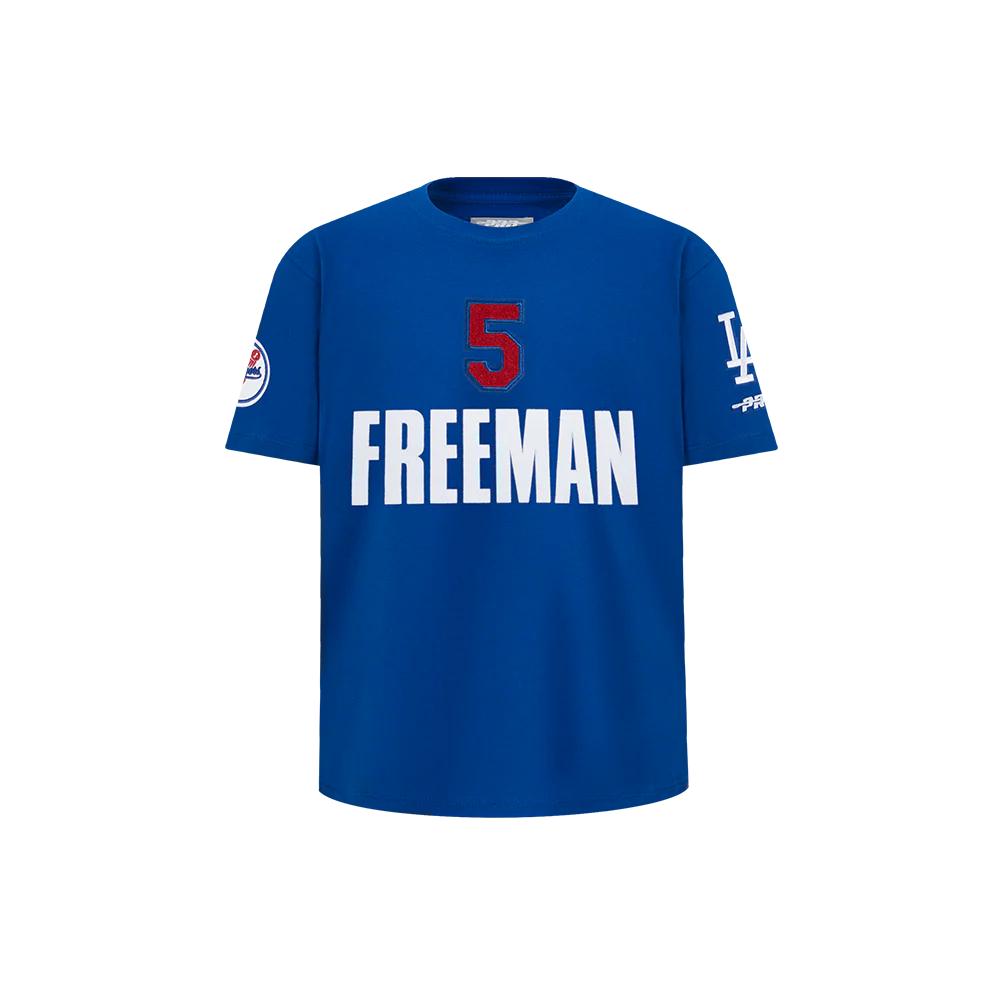 MLB LOS ANGELES DODGERS FREDDIE FREEMAN #5 CLASSIC PLAYER NAME AND NUMBER LITTLE BOYS SHORT SLEEVE TOP