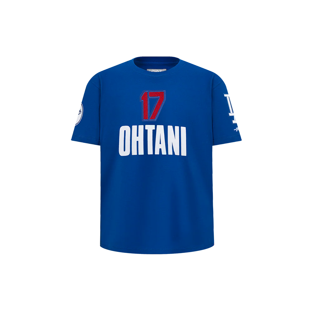 MLB LOS ANGELES DODGERS SHOHEI OHTANI #17 CLASSIC PLAYER NAME AND NUMBER LITTLE BOYS SHORT SLEEVE TOP
