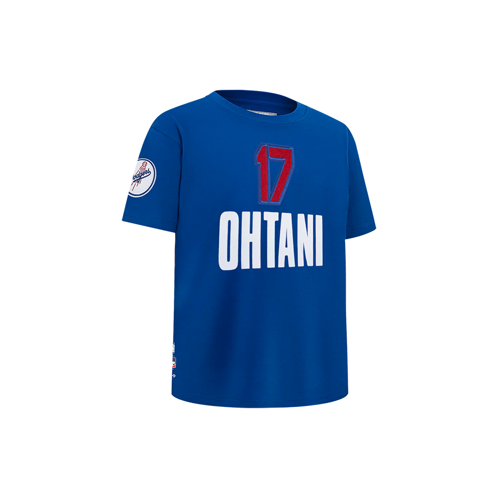 MLB LOS ANGELES DODGERS SHOHEI OHTANI #17 CLASSIC PLAYER NAME AND NUMBER LITTLE BOYS SHORT SLEEVE TOP