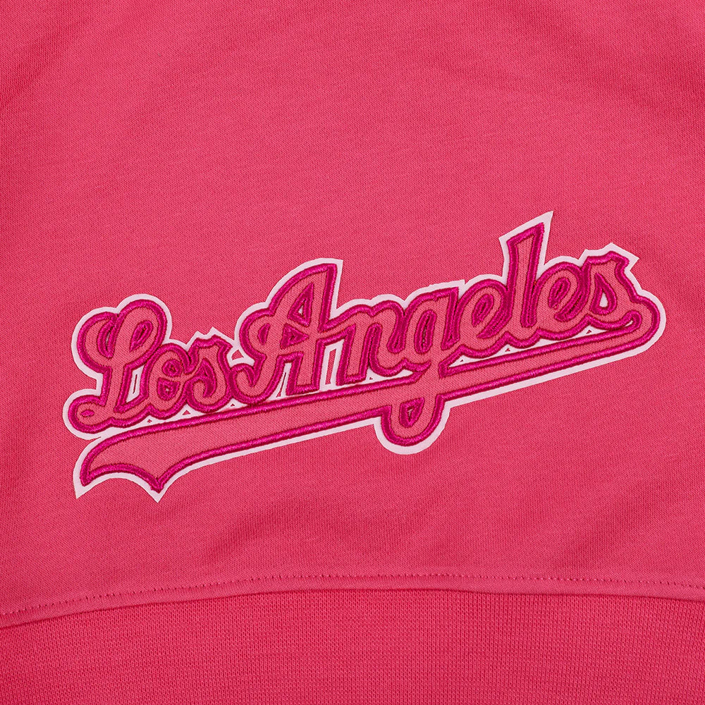 MLB LOS ANGELES DODGERS TRIPLE PINK LITTLE GIRLS FLEECE PO HOODIE