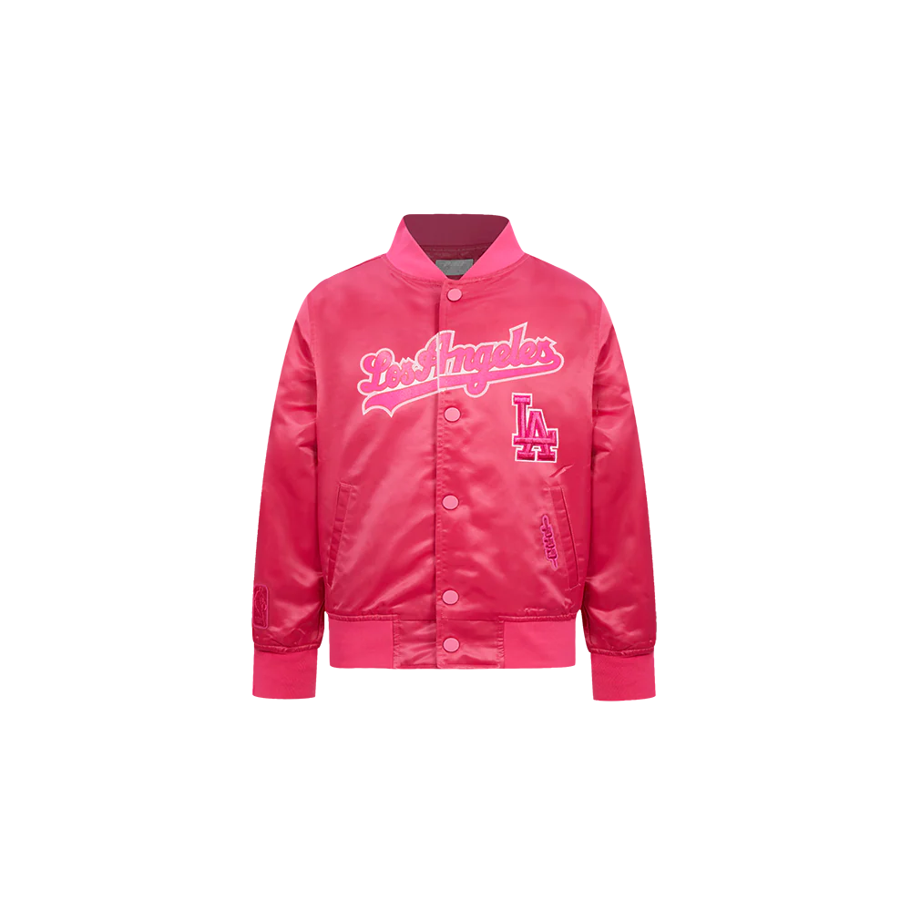 MLB LOS ANGELES DODGERS TRIPLE PINK TODDLER GIRLS SATIN JACKET